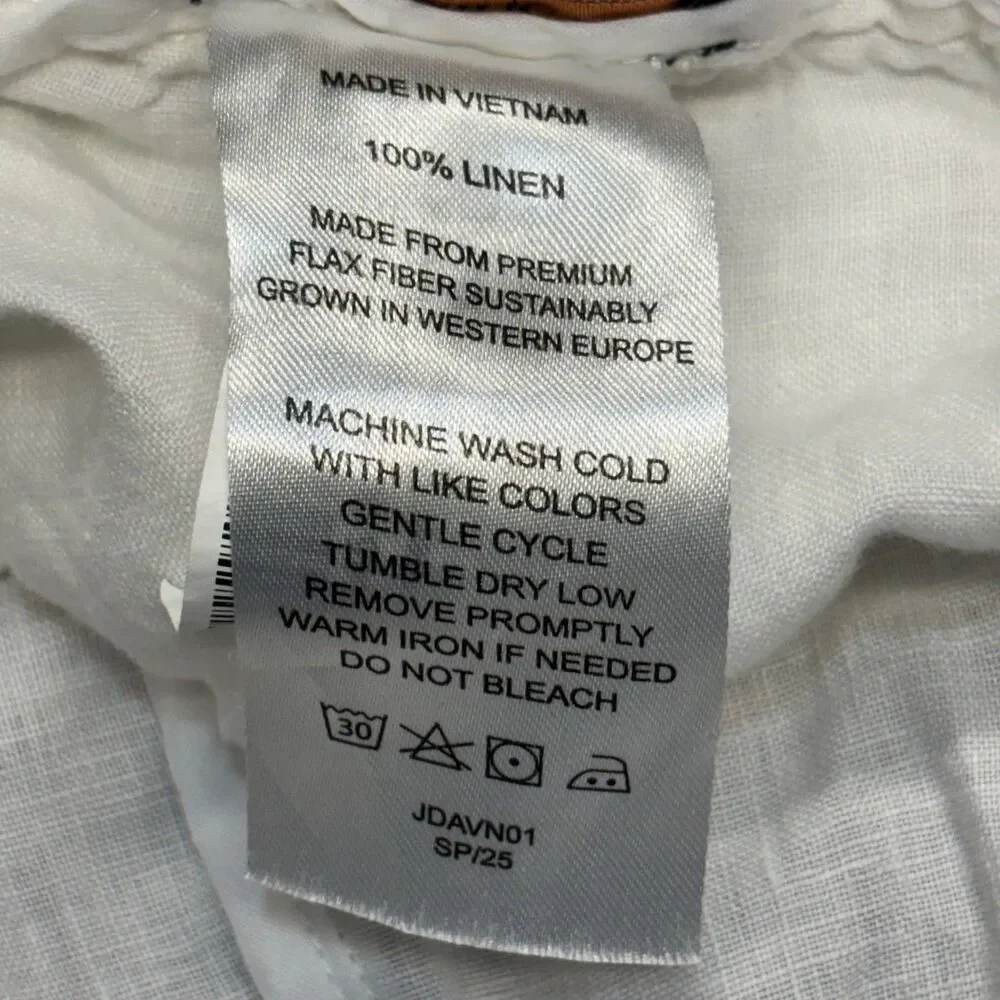 Quince Women 100% European Linen Pants Size Large White SP25 C134 -30